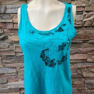 Teal sparkly Tanktop